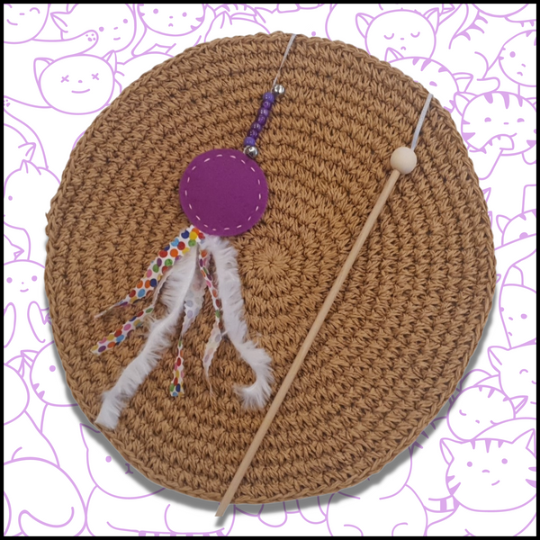 Lavender Fields Handmade Cat Teaser with Wooden Wand