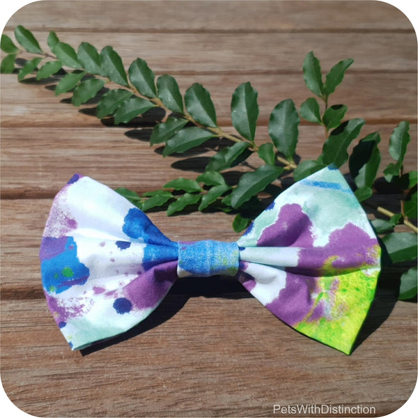 Watercolour Splat Cat/Dog Bow Tie